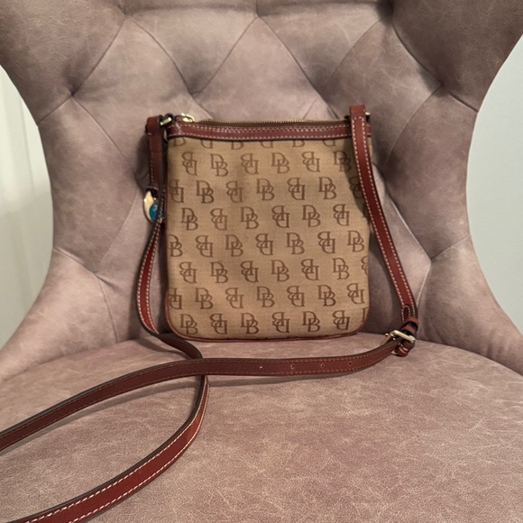 Dooney & Bourke Tan and Brown Monogram Crossbody Bag - Picture 3 of 4
